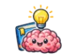 CLEP Introductory Psychology study guide: illustration of a smiling brain with a lightbulb in front of a study booklet