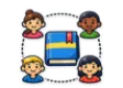 CLEP Introductory Sociology study guide: illustration of a group of connected people figures in front of a study booklet