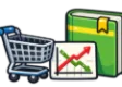 CLEP Microeconomics study guide: illustration of a shopping cart and a supply-and-demand graph in front of a study booklet