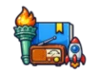 CLEP U.S. History II study guide: illustration of the Statue of Liberty's torch, a vintage radio and a rocket in front of a study booklet