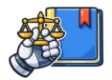 DSST Ethics in Technology study guide: illustration of a robot hand holding a balanced scale in front of a study booklet