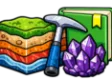 DSST Introduction to Geology study guide: illustration of rock layers, a rock hammer and a crystal in front of a study booklet