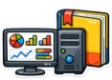 DSST Management Information Systems study guide: illustration of a dashboard screen and a server in front of a study booklet