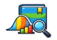 DSST Principles of Statistics study guide: illustration of a bell curve, a bar chart and a magnifying glass in front of a study booklet